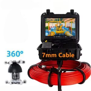 Pipe Inspection Camera, SYANSPAN 9Inch Screen 16GB DVR Drain Sewer Pipeline Industrial Endoscope 360 degree Camera Head30/50/100M