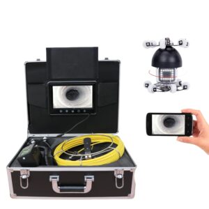 Sewer Camera, SYANSPAN 9 Inch Screen 16GB DVR Drain Pipe Inspection Endoscope 360 degree Camera Head 30/50/100M